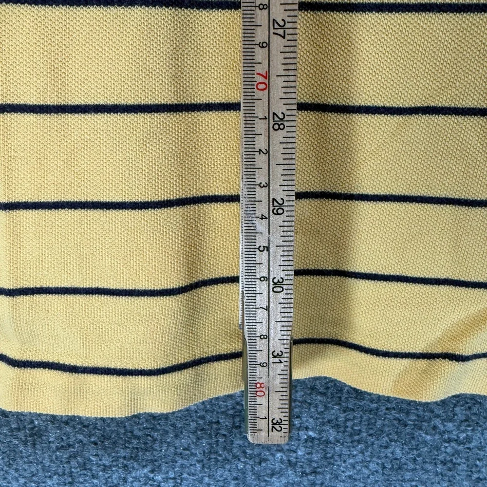 Polo Ralph Lauren Polo Shirt Mens‎ XXL Yellow Striped Short Sleeve Pique Y2K